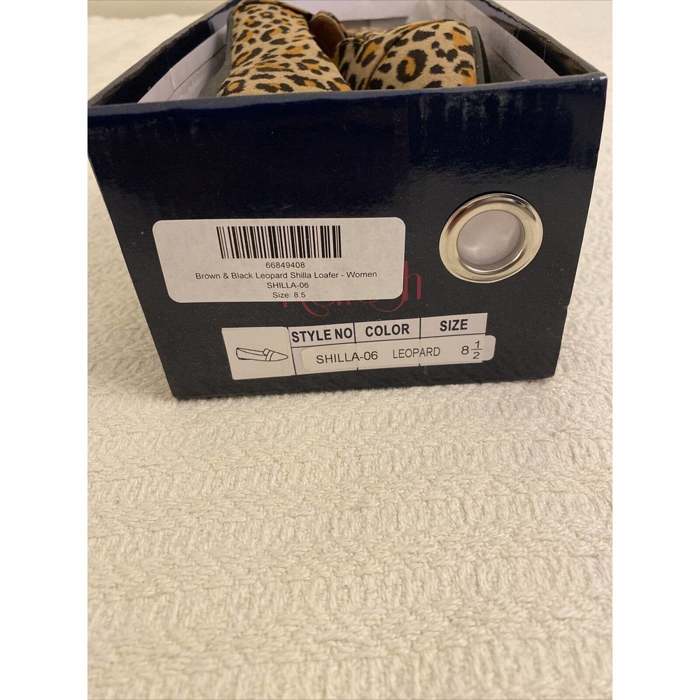 Women's REFRESH brown & black leopard shilla-06 loafers Sz 8.5 NEW IN BOX - Picture 3 of 4